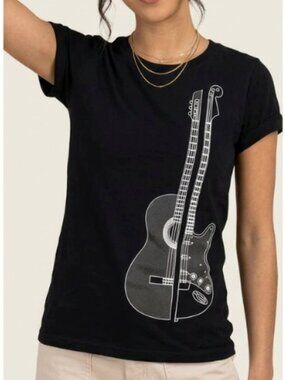 Guitar shirt electric and acoustic Living in Harmony Threadless design cotton